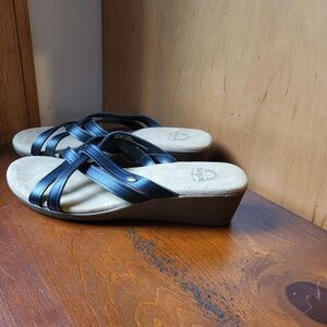 NEW Bass Leather Wedge Sandals 10W